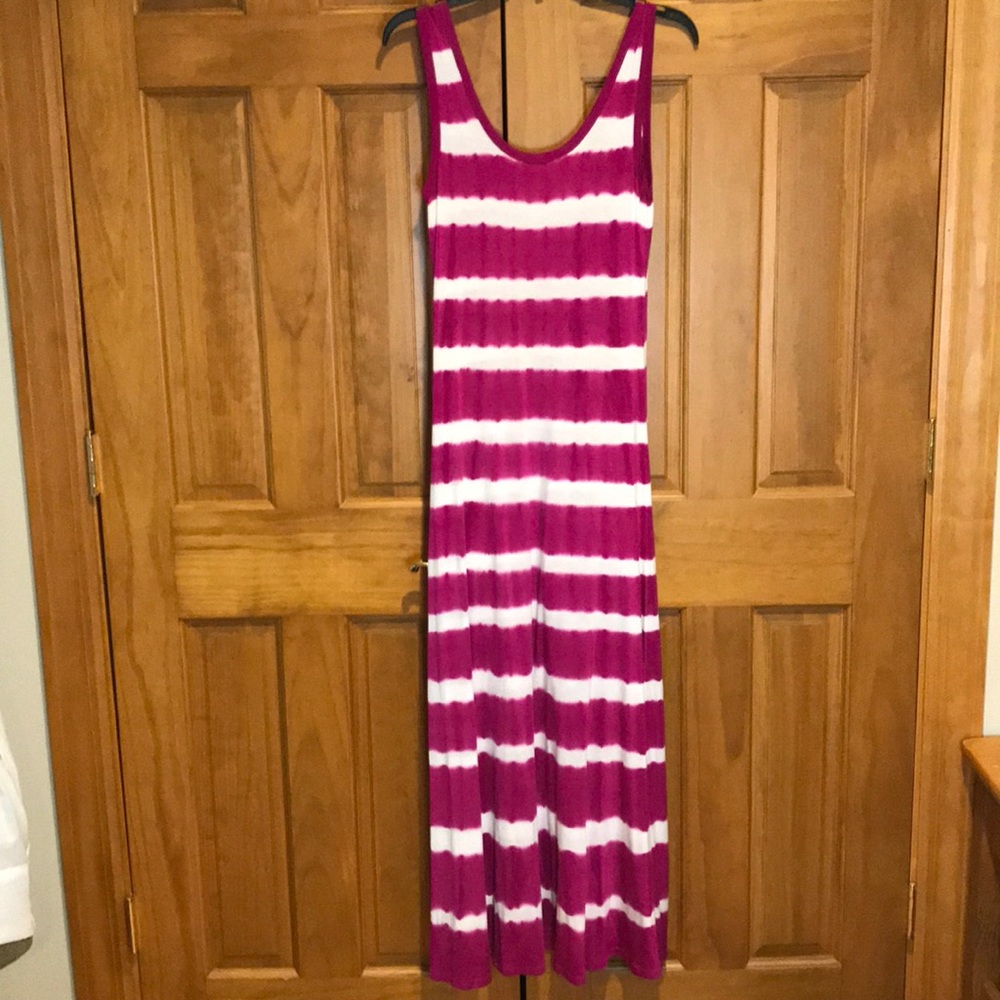 Calvin Klein Maxi Dress Tie Dye Fushia 4 - Picture 3 of 17